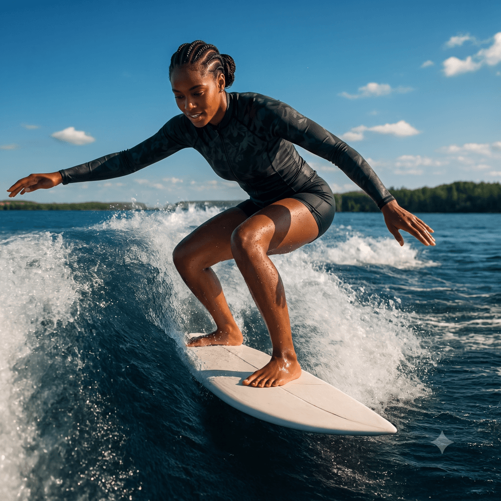 Rider w akcji - Wakesurfing